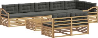 vidaXL Conjunto De Sof&aacute;s De Exterior 9 Uds. Blanco Y Antracita Vidaxl