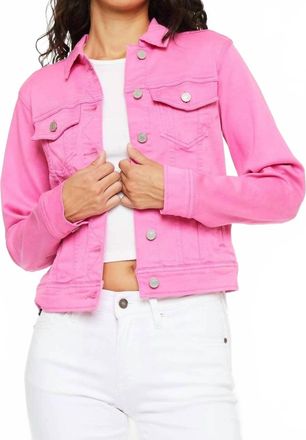 Kancan Womens Zig Zag Stitch Jacket In Hot Pink