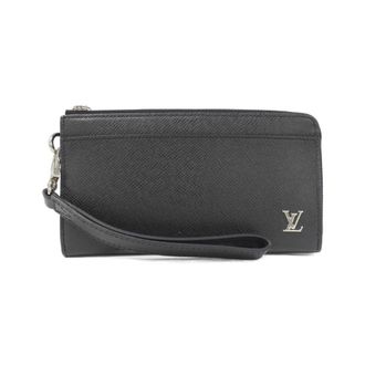 Louis Vuitton Black Leather Long Wallet (Bi-Fold) (Pre-Owned)