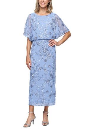 S.L. Fashions Sequin Blouson Bodice Gown in Blue at Nordstrom, Size 10