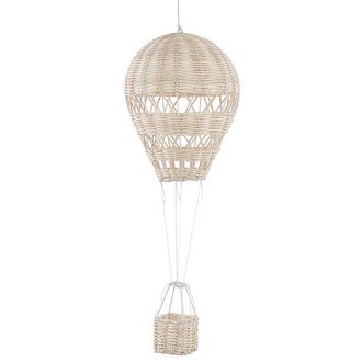 Beliani Decoraci&oacute;n De Rat&aacute;n Natural Beige 60 Cm A Mano Globo Aire Caliente Infantil Bemba