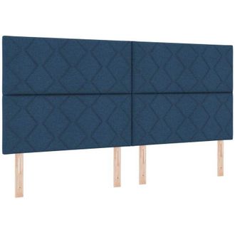 vidaXL Cama Tipo Box Spring Con Cabecera Azul 200 X 200 Cm Tela Vidaxl