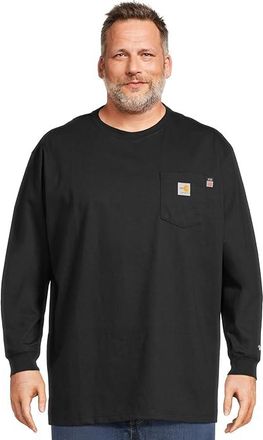 Carhartt Work in Progress Big Tall Flame Resistant Force Loose Fit Midweight Long-Sleeve Pocket T-Shirt Mens Clothing Black : 2XL (Tall), Cotton