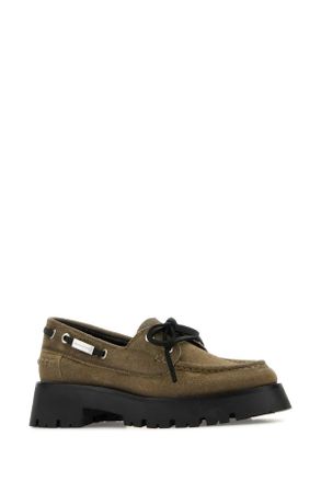 Alexander Wang Womens Khaki Suede Carson Loafers Natural Mocassini