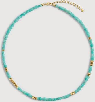 Monica Vinader Gold Amaia Gemstone Beaded Necklace Amazonite