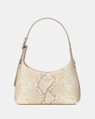 Kate Spade New York Womens 454 Snake Embossed Mini Crossbody Bag - Beige Leather - One Size