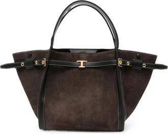 Tod's T Timeless Kleine Shopper - Dames - Handtassen - Bruin - ONE Size - Leer - Tassen