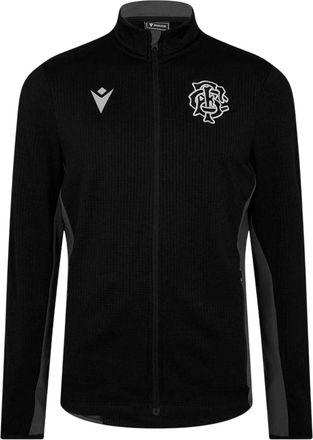 Macron Barbarians fleece-trainingsjack voor heren, seizoen 24/25 (Zwart, Wit)