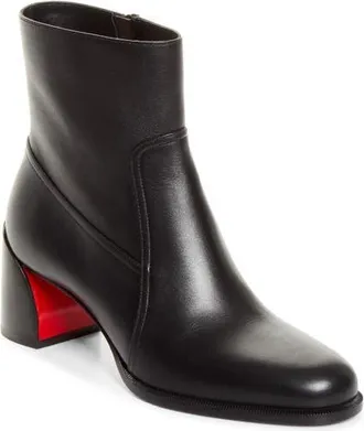 Christian Louboutin Ira Leather Bootie in Cm53 Black/black at Nordstrom, Size 41.5