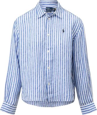 Polo Ralph Lauren Casual Shirts, male, Multicolor, Size: XS Striped Linen Shirt