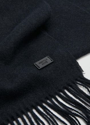 Mango Sciarpa tinta unita frange navy - Uomo - Taglia unica - MANGO MAN
