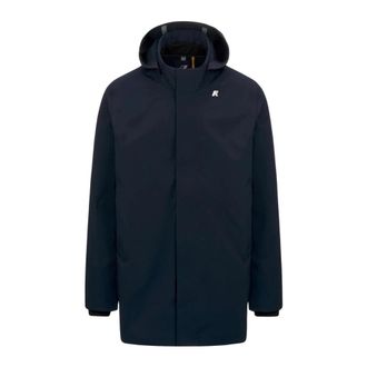 K-Way Blauwe Parka Jas Driekwart Lengte - Heren - Parka Jassen - Blauw - M - Nylon - Jassen