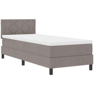 vidaXL Cama Box Spring Con Colch&oacute;n Con Colch&oacute;n Taup&eacute; 80 X 200 Cm Tela Vidaxl