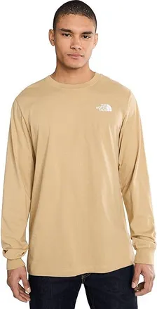 The North Face Evolution Box NSE Regular Long Sleeve T-Shirts Mens T Shirt Khaki Stone : 2XL, Cotton
