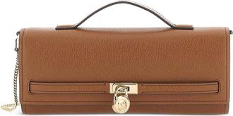 Michael Kors Brown Clutch With Padlock Charm