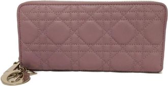 Dior Pre-owned Wallets, female, Purple, Size: ONE SIZE Pre-owned Long Quilted Wallet