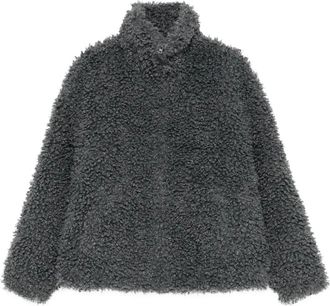 Acne Studios teddy high-neck jacket - Grey