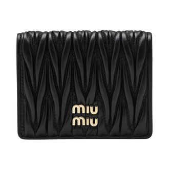 Miu Miu Matelass&eacute; Bifold Wallet - female - Miu Miu - Wallets & Cardholders - Black - ONE SIZE - Accessories
