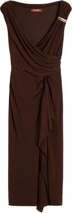 Max Mara Abito in jersey smanicato - Dames - Maxi kleedjes - Bruin - M - Kleedjes