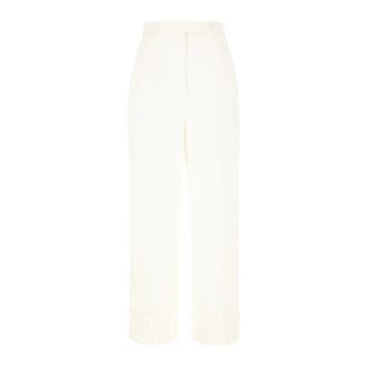 Thom Browne Straight Trousers, female, Beige, XS, Stylish Trousers for Men