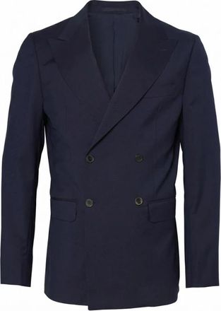 low brand Dubbele-breasted Blazer - Heren - Blazers - Blauw - L - Wol - Jassen