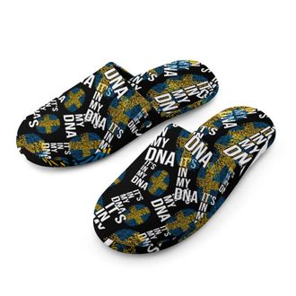 Generic Its In My DNA Sweden Flag Mens Cozy Memory Foam Slippers Warm Cotton House Shoes Comfy Slipper for Indoor Outdoor