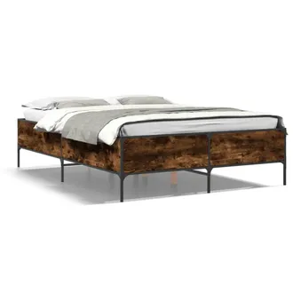 Berkfield Home Bed Frame without Mattress Smoked Oak 120x190 cm Small Double in Brown