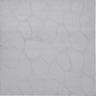 Beliani Alfombra Cuadrada Decorativa De Jacquard 160 Cm Gris Claro Kawi