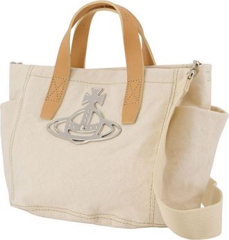 Vivienne Westwood Womens Henry Shoulder Bag Beige Cotton