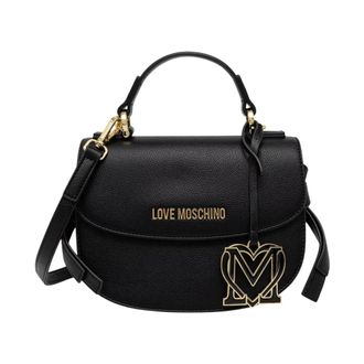 Love Moschino Bolso tote con placa de logo y charm de coraz&oacute;n - Bags - Mujer - Negro - ONE SIZE