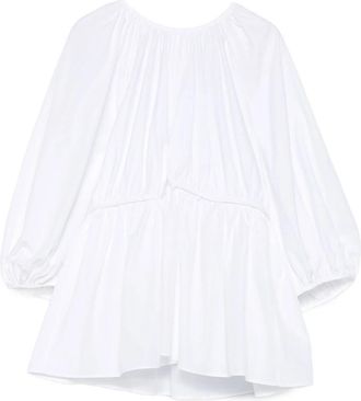 Cecilie Bahnsen Gathered-waist Puff-sleeve Top