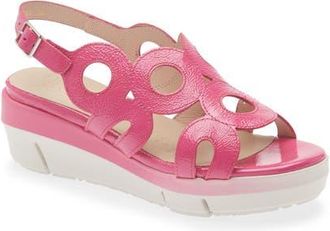 Wonders Slingback Platform Slide Sandal in Lack Fuchsia at Nordstrom, Size 9.5-10Us