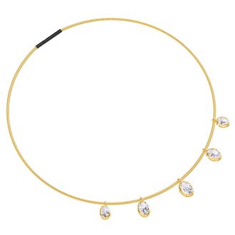 Diamond2Deal 14k Yellow Gold 7 Ct Oval Cut Lab Grown Diamond Pendant Necklace 18 VVS-VS, E-F