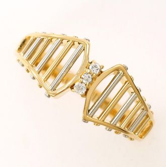 C&A Platinum Yellow Gold Yellow Gold (18K) Platinum 900 Band Ring (Pre-Owned)