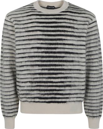 Tom Ford Sweater Long Sleeve Brush Striped Mohair