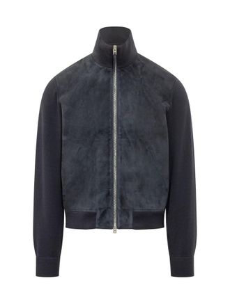 Tom Ford Navy Blue Mock Collar Jacket