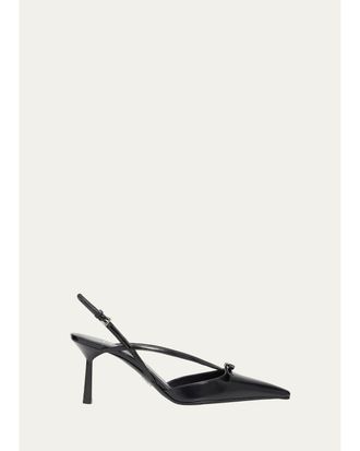 Prada 75mm Strappy Leather Slingback Pumps