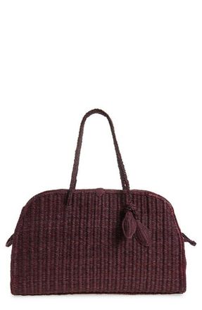 Jacquemus Le Grand Turismo Raffia Bowling Bag in Brown 850 at Nordstrom
