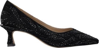 Alma En Pena Lage Schoen met Details - Dames - Pumps - Zwart - 39 EU - Leer - Schoenen
