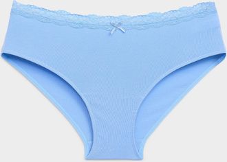 Miiyu Womens Lace-waist bikini panty Organic cotton