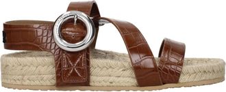 Stella McCartney Gaia Flat Sandalen - Dames - Sandalen - Bruin - 36 EU - Leer - Schoenen