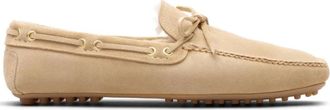 Car Shoe Beige Su&egrave;de Platte Schoenen met Strik - Heren - Loafers - Beige - 44 EU - Su&egrave;de - Schoenen