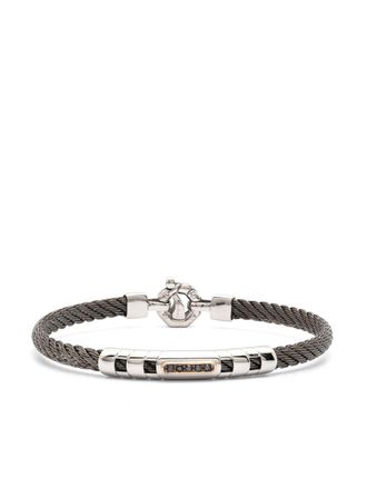 Baraka Schakelarmband met diamantdetail - Zwart