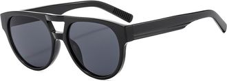 Generic Mens Large Frame Outdoor Sunglasses Women Commuter Driving Sun Glasses(Black)