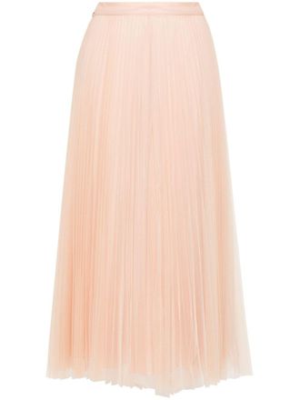 Twin-Set Midi-rok met logoplakkaat - Beige