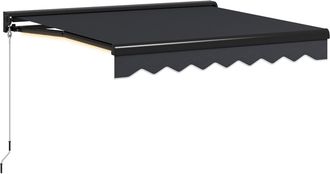 OUTSUNNY 3 x 2.5m Electric Awning with LED Light - Sun Canopies for Patio | TJ Hughes