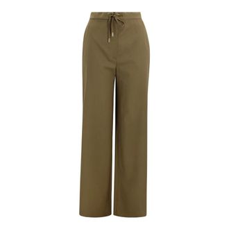 Max Mara Straight Trousers, female, Green, Size: 2XS Wide Trousers