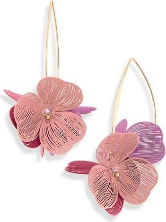 Natasha Petal Drop Earrings in Coral/Pink/Fuchsia at Nordstrom Rack
