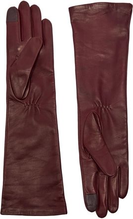 Handsome Stockholm Essentials Long Leather Gloves - Burgundy - M