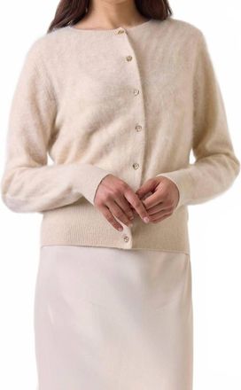 Brodie Brushed Chelsea Cardigan In Porcelain